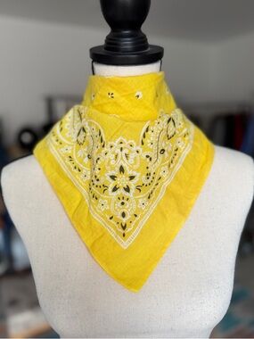 Yellow Bandana 100% Cotton Made in USA